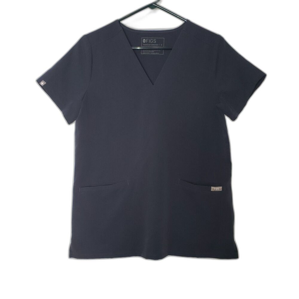 FIGS Technical Collection Scrub Top Womens Small V Neck Pockets Medical Nursing